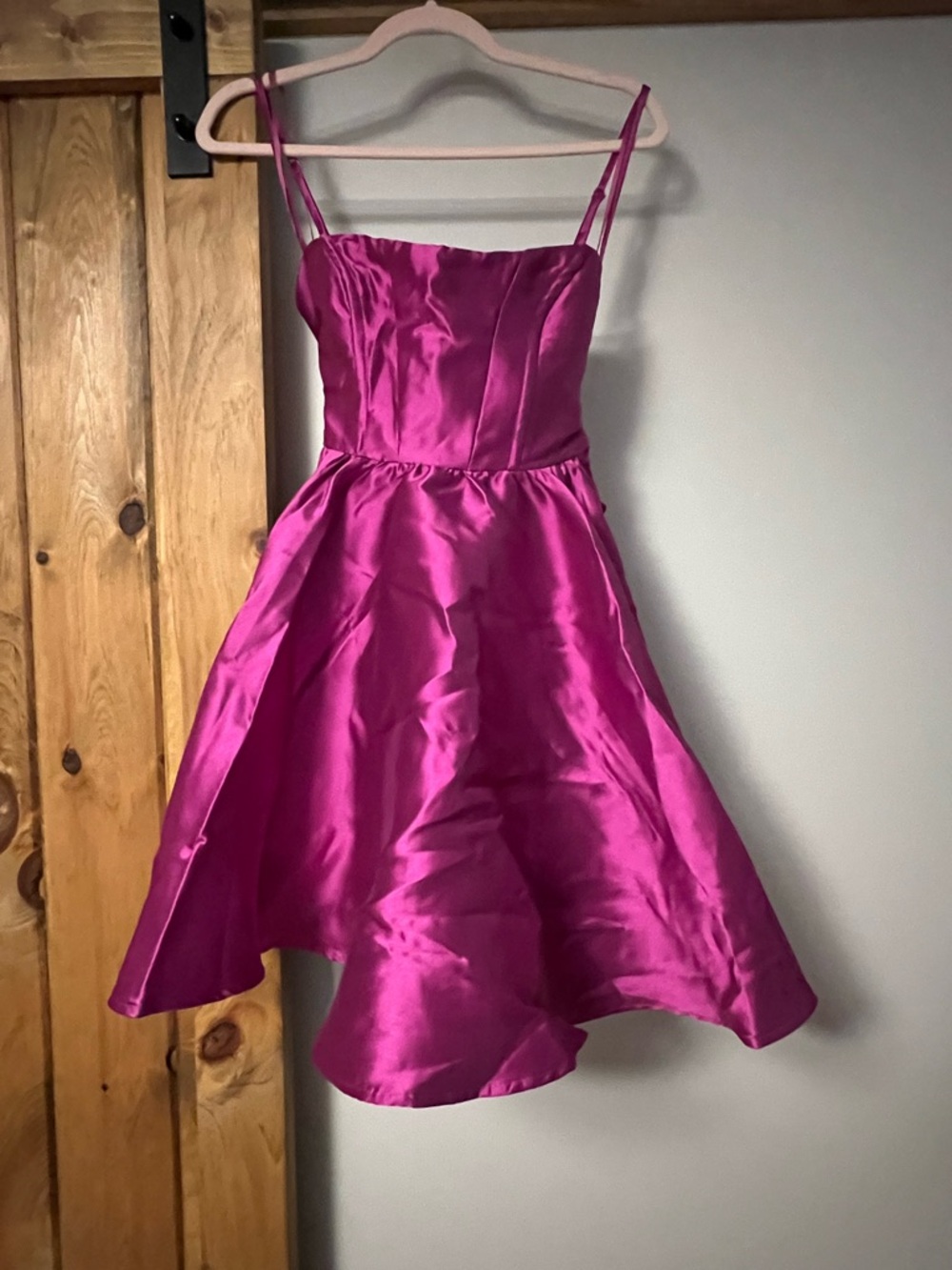 Hello Molly Satin Fit & Flare Party Dress - Hot Pink